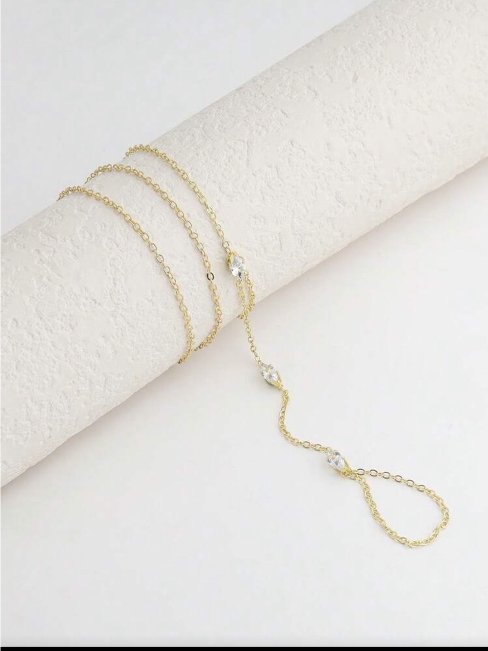 Affordable Fashion Finds Gold Hand Chain with Sparkling Accents - Picture 2 of 4